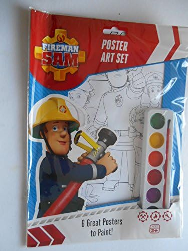 Fireman Sam Poster Art Set Includes 6 Posters, 6 Watercolour Paints And 1 Paintbrush