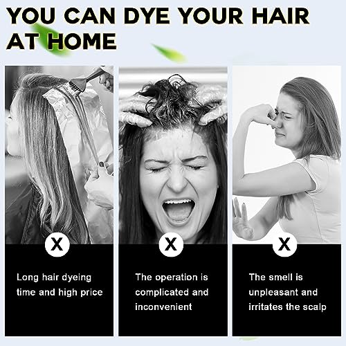 IIIMEIDU Black Hair Dye Shampoo 3 in 1 for Gray Hair, Herbal Ingredients Shampoo Black Hair Dye for Women Men, Grey Coverage Shampoo 500ml