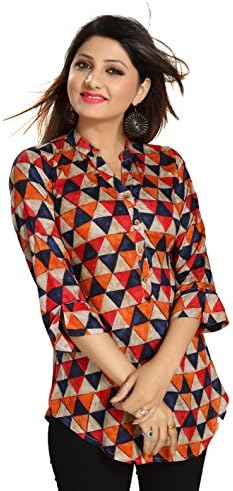 THE DRESSERY Women's Rayon Printed Top (TDC2092, Dark Brown)