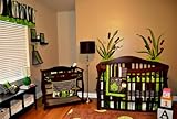 DK Leigh Nursery Crib Bedding Set, Frog, 7 Count, Green/Brown/Lime Green/White