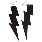80s 90s Neon Earrings Fluorescence Retro Acrylic Lightning Drop Dangle Earring for Women Party Jewelry