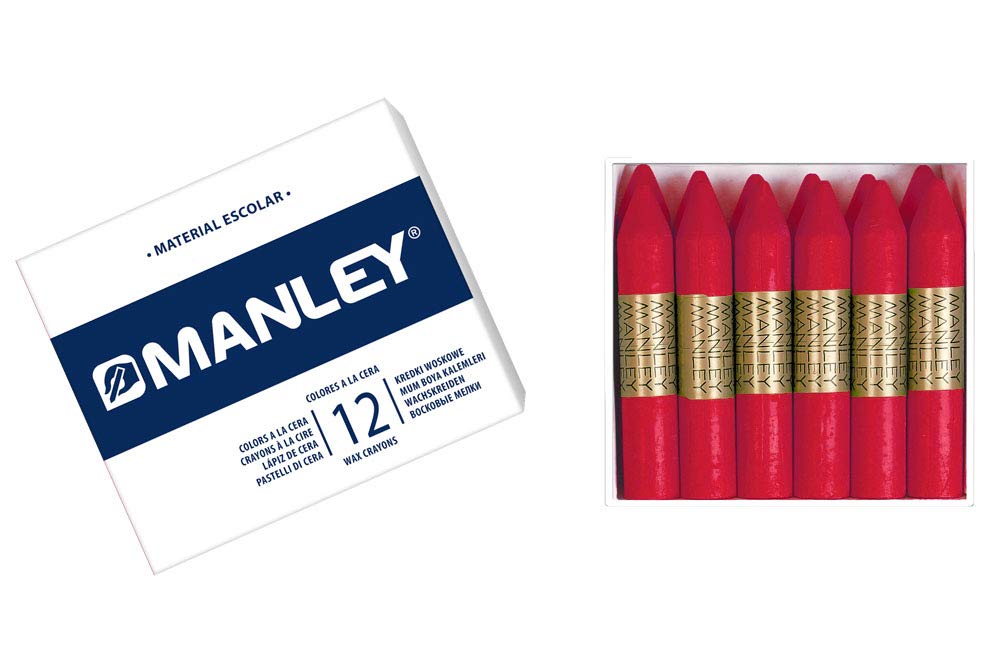 Manley solid color crayons carmin n.10 box of 12 units