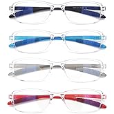 Mcoorn Computer Blue Light Blocking Reading Glasses(Flexible and Lightweight) UV Protection Readers Anti Eyestrain for Women Men (Clear, 2.00)