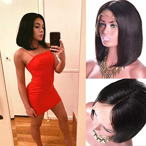 Alipop 13x6 Short Bob Lace Front Human Hair Wigs For Black Women 150% Density Brazilian Straight Virgin Hair