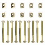 TOVOT Hex Socket Head Cap Screws Bolts Furniture Bolt w Threaded M 6 x 65 MM Barrel Nuts Cross Dowel Slotted Furniture Nut for Beds Crib Chairs