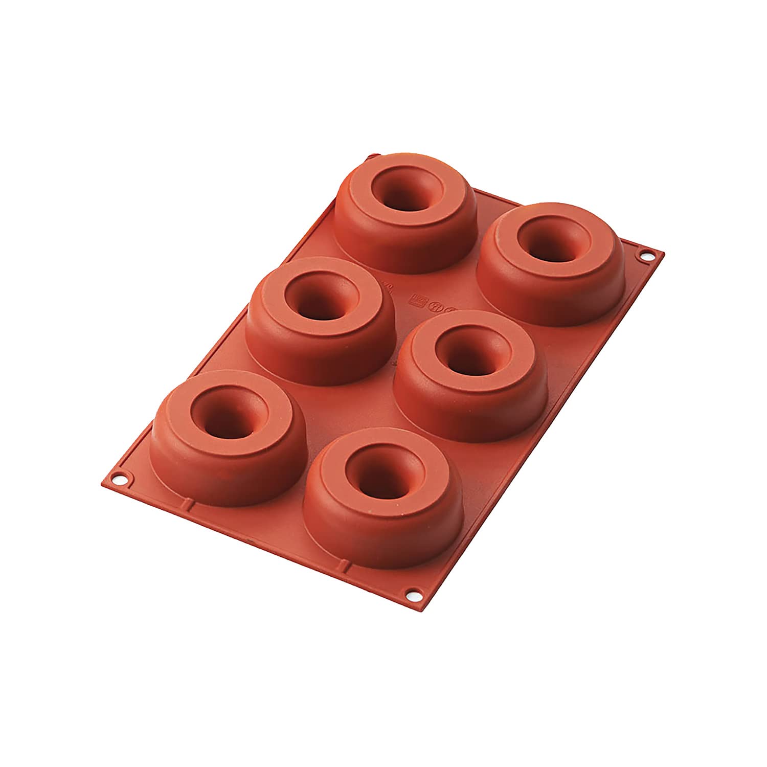 Silikomart | Silicone Mould for Monoportions DONUTS, Non-stick, 4 Cavities, Pack of 10 Cake Moulds, Ø 75 h 28 mm Volume 6 x 98 ml Tot. 588 ml