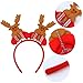 Aneco 6 Pack Christmas Santa Headbands Reindeer Antlers Headband Snowman Costume Hair Hoop for Christmas Holiday Party