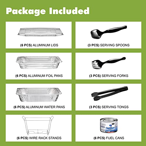 Disposable Chafing Dish Buffet Set, Food Warmers for Parties, Complete