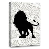 Canvas Wall Art Animal On The Newspaper Canvas Prints Home Artwork Decoration for Living Room,Bedroom - 12x18 inches