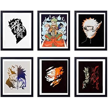 MS Fun Legend of Ninja Japanese Anime Uzumaki Naruto Uchiha Sasuke Art Prints,Set of 6,8 x 10 Inches,No Frame