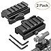 Picatinny Riser Mount, GUNPOW 2 Pack Low Profile Rail Riser Mount Adaptor with 5-Slot Picatinny Rails, QD Quick Release Lever Lock, Allen Wrenchs, For AR15 Rifle Red Dot Sight Scope Optic,1/2