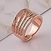 Elegant Women D¨¦cor Xmas Gift new classical rose gold plated spin white CZ filled copper ring size 8