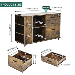 YITAHOME File Cabinet with Charging Station, Mobile