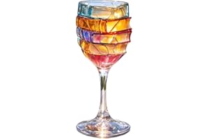 Handcrafted Iridescent Book Art Wine Glass, 3D Painted Book Stemmed Wine Glasses, Unique Iridescent Glassware Gift for Valent