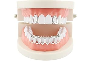 OOCC 18K Gold Plated 2pcs Single Top and Bottom Grills for Your Teeh Grillz Set for Men Hip Hop