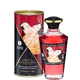 Shunga Intimate Kisses - Aphrodisiac Oil Sparkling Strawberry Wine,3.5fl.oz