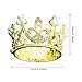 JANOU Mini Crown Cake Topper Crystal Pearl Tiara Children Hair Ornaments for Wedding Birthday Party Cake Decoration (Gold)
