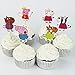 Winrase® Pack of 24 Cute Peppa Pig Kids Party Decoration Paper Cupcake Toppers (Peppa Pig)