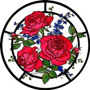 HENSITA Static Window Cling in a Red Roses Design