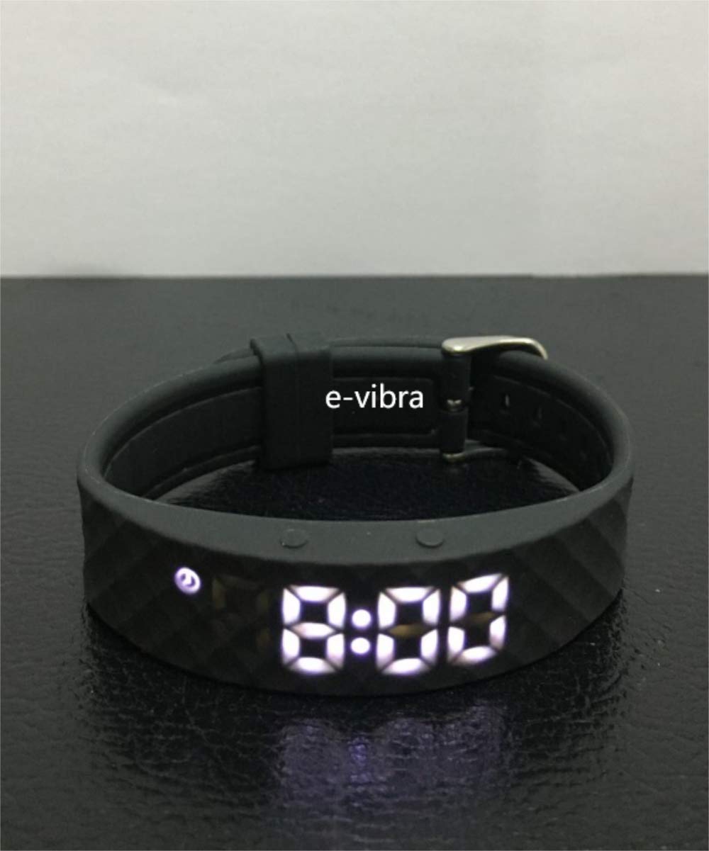 e-vibra e-vibra Potty Training Watch - Rechargeable Silent Vibrating Watch - Medical Reminder Watch - with Timer and 15 Daily Alarms (Black - Large)