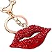Lip Kiss Crystal Rhinestone Keyring Car Handbag Pendant Charm Key Chain (a.gold)
