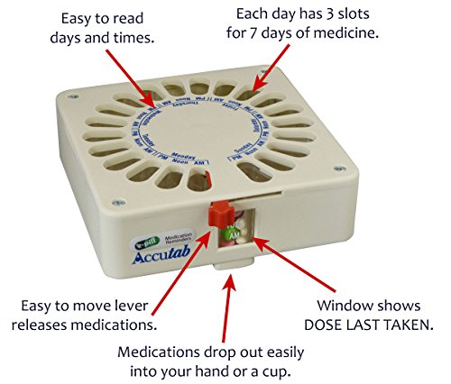 e-Pill Accutab Weekly Pill Dispenser - Large Capacity, 3 Times Daily Pill Organizer - Thumbnail 6