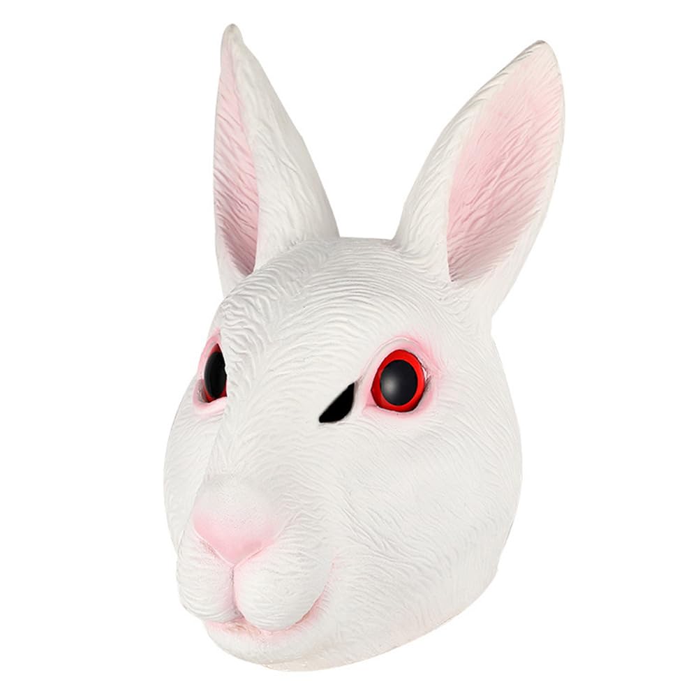 CENPEK Rabbit Mask Animal Latex Full Head Realistic Masks for Halloween Carnival Costume Party Parade (Rabbit)