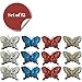 Butterfly Clip-On Decorations - Set of 12 Butterflies - Party Decorations - Craft Accessory - 4 Colors Blue Silver Red Gold - Each Measures 5 1/2