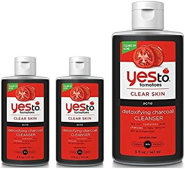 Yes to Tomatoes Detoxifying Charcoal Cleanser, 5 Ounce (3 Pack)