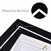 Pack of 100 5x7 BLACK Picture Mats Mattes with White Core Bevel Cut for 4x6 Photo + Back + Bags
