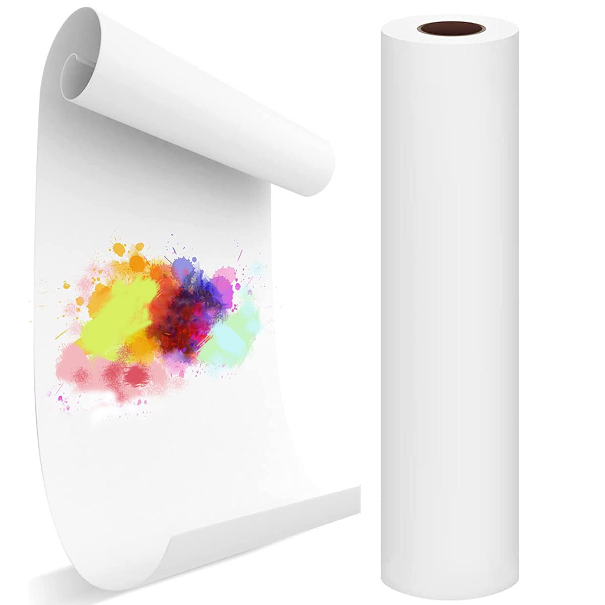Drawing Paper Roll, White Arts Paper Roll, 44cm x 15m Recycled Wrapping Paper Easel Paper Painting Sketching Paper for Toddlers Children Kids Students (44cm x 15m)