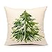 4TH Emotion Watercolor Christmas Tree Throw Pillow Cover Cushion Case for Home Decor Sofa Couch 18
