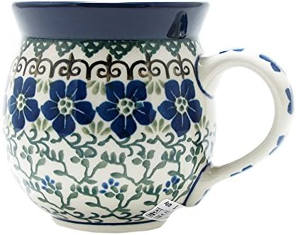 Polish Pottery Handmade 11 Ounce Bubble Mug Traditional Stoneware Pattern 070-1073