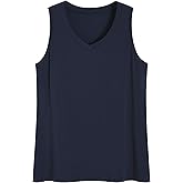 Latuza Women's Bamboo Viscose Pajama Tank Top V Neck Sleeveless Sleep T-Shirt