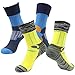 RANDY SUN Waterproof Outdoors Socks for Men, Crosspoint Breathable Hiking Membrance Trekking Exploring Hunting Sock for Militory Training in the Rain and Muddy Area(2 Pairs Midcalf Blue&Yellow L)