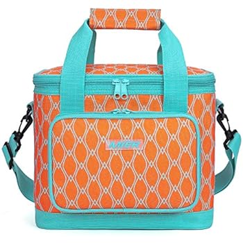 MIER 16 Can Large Insulated Lunch Bag for Women, Soft Leakproof Liner, Orange