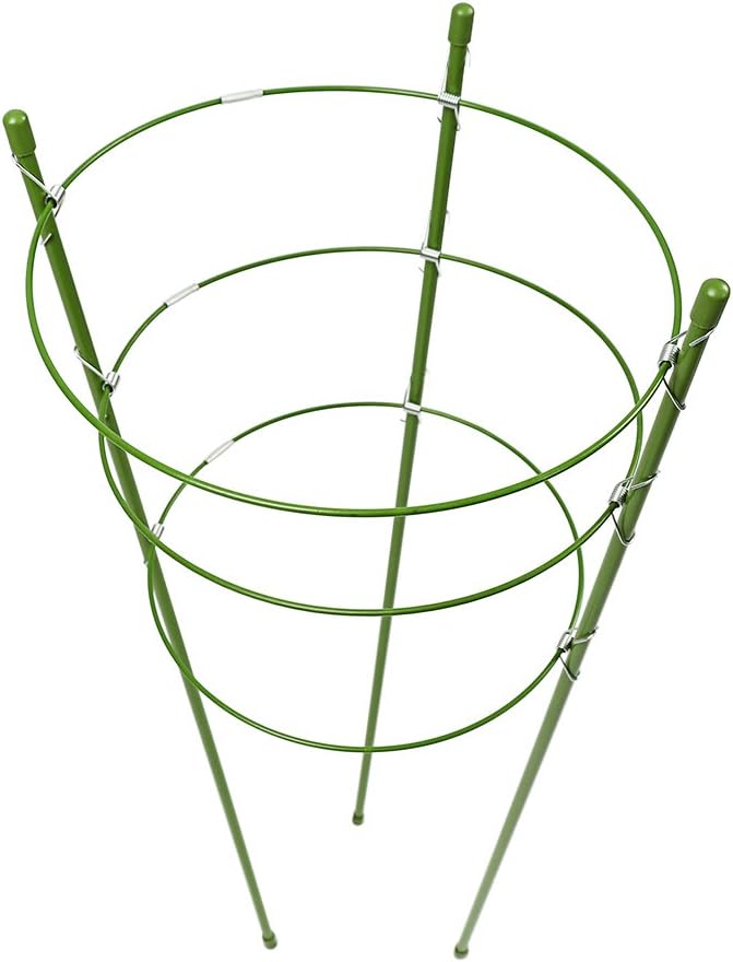 Warooma 3 Pack Plant Support Ring Garden Trellis Plant Support Cage with 3 Adjustable Rings for Potted Climbing Plants VegtablesFlowers