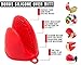 Silicone Kitchen Stainless Steel BBQ Grill Tongs SET by KUM&KUM 9 inch &12 inch in Black + BONUS Oven Mitt Red Cooking Utensil Set