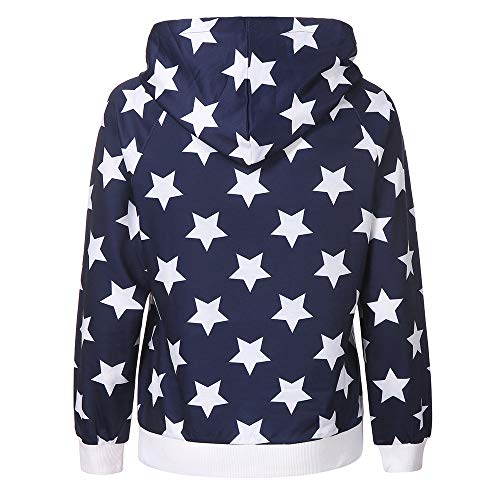 Sweatshirts for Women Plus Size 3X, Women's Maternity Nursing Winter Hooded Sweatshirt Star Outwear Tops Blouse,Exercise & Fitness,Dark Blue,M