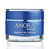 Anora Skincare Reparative Night Moisturizer, Natural Ingredients, Peptides, Argan Oil, Hyaluronic Acid, Shea Butter, Helps Heal & Repair Skin, Provides Deep Intense Hydration (1.7 oz / 50 ml)