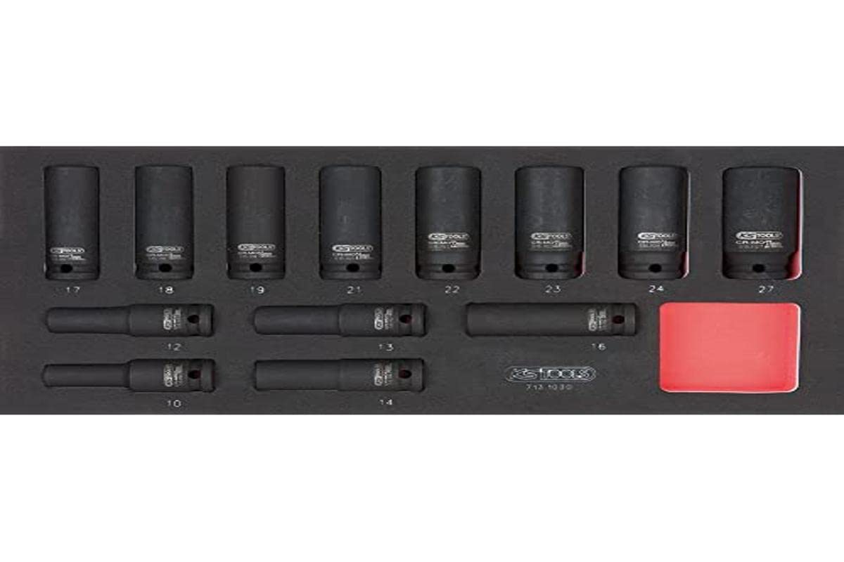 KS Tools - 713.1030 - Long Impact Socket Module 1/2-10-27 mm - 13 Pieces