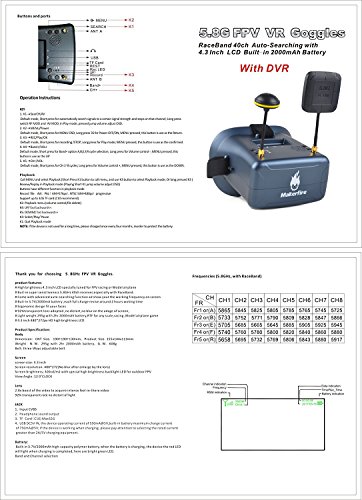 Makerfire-FPV-Goggles-with-DVR-58G-40CH-Raceband-Build-in-2000mAh-Battery-Headset-Glasses-Carrying-Case-for-FPV-Racing-Drone-RC-Quadcopter