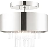 Livex Lighting 3 Light Polished Nickel Ceiling Mount Semi Flush