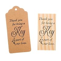 Ella Celebration Wooden Rubber Stamp for Tags, Thank You Stamps for Wedding Guest Favors (Thank You Cursive)