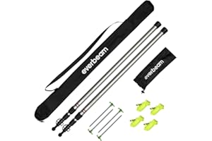Everbeam Tarp Poles - Tent Poles for Tarp - Camping, Hiking, Fishing - Adjustable Tarp Poles Extend to 92" - Portable & Light