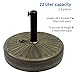 EasyGo Round Umbrella Base Weight � Black Finish �50 Pound Water or Sand Weighted Plastic Universal Stand