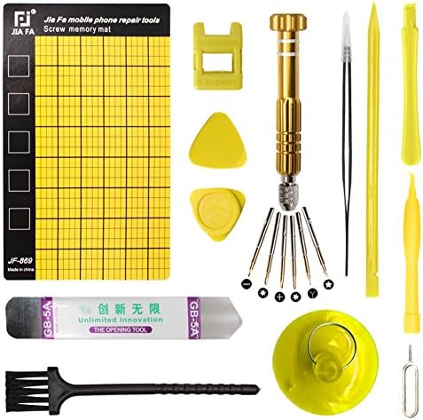 Bytal Call Phone Repair Tool Kit with Pentalobe Magnetic Screwdriver Set Opening Plastic Prying Bar for Apple iPhone X / 8 Plus / 8 / 7 / 7 Plus / 6S Plus / 6S / 6 Plus / 6 / 5S / 5c (13 Piece) (Gold)
