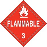 J. J. Keller Class 3 Flammable Liquid Placard, Worded, 25 Pack | 10.75" x 10.75", Removable Self Adhesive, Vinyl, Short-Term Applications, Outdoor Use, DOT Compliant