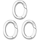 SUNNYCLUE 1 Box 3Pcs 10mm 925 Sterling Spring Ring Clips Spring Gate Ring Bulk Silver Round Carabiners Clip Clasps Purse Trigger Snap Hooks O Rings for Jewelry Making Keyrings Bags Diy Crafts Supplies
