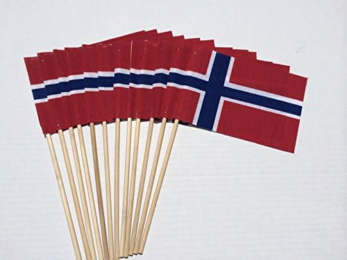 Lot of -12- 4x6 Inch Norway Flags Desk Hand Held Stick Flags